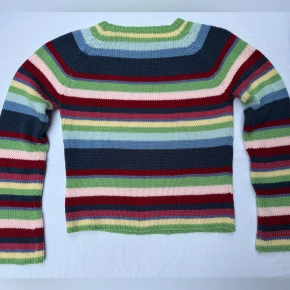 Tomfoolery Women's Colorful Striped Crew Neck Sweater with Matching Scarf - Picture 8 of 8